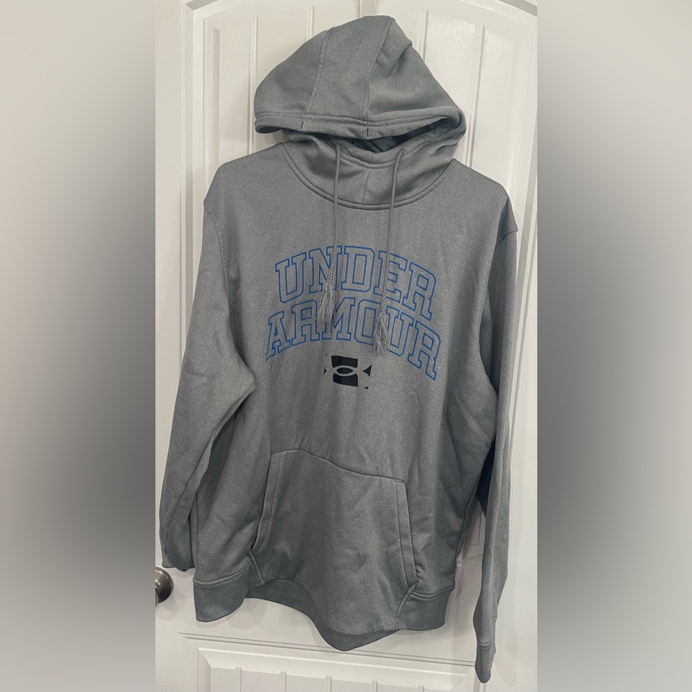 Under Armour Gray Hoodie with Blue Logo